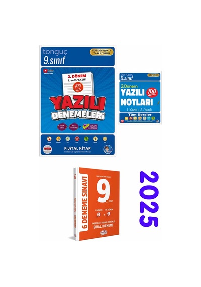 Tonguç Akademi 9. Sınıf Yazılı Notları Ve Yazılı Denemeleri 2. Dönem 1 Ve 2. Yazılı + 9. Sınıf Deneme Sınavı