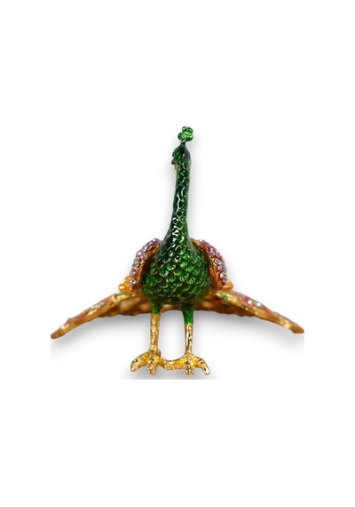 Aşağı Kuyruklu Tavuskuşu Biblo Taşlı & Zarif Dekoratif Obje 10 X 17 CM 727616081