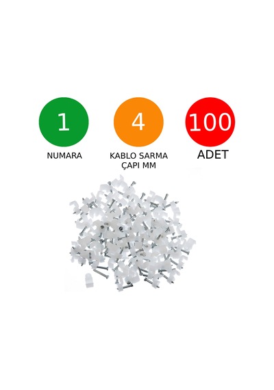 Beton Çivili Kablo Tutucu, Kroşe No 1 100 Adet