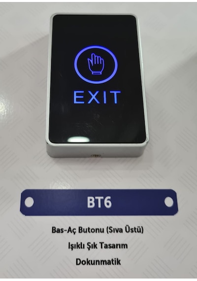 Bt6 Dokunmatik Bas Aç Kapı Butonu Sıva Üstü Ledli