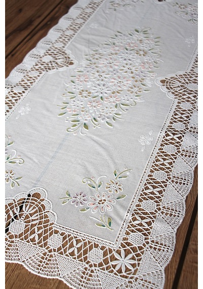 Pvc Runner Ve Sehpa Üstü Servislik 80 Cm X 40 Cm Beyaz