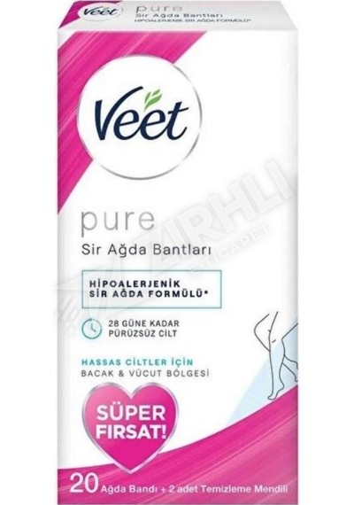 3 Adet Veet Pure Sir Ağda Bandı 20' Li