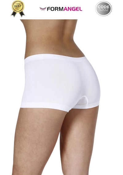 Kadınboxer Toparlayıcı Şekillendirici Seamless Kaymaz Kadın Dikişsiz Boxer İç Çamaşırı - 3 Adet Beyaz