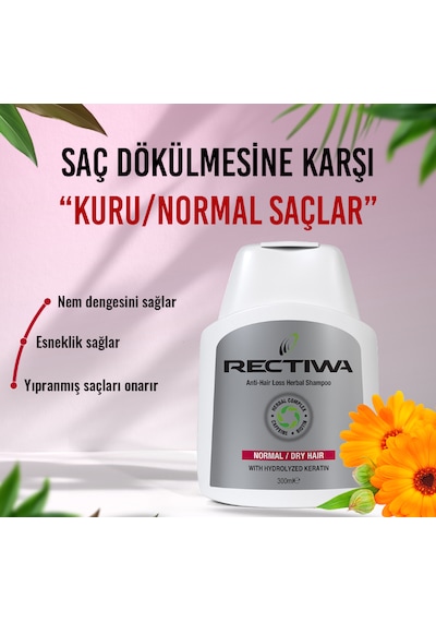 Rectiwa Kuru ve Normal Saçlar için Şampuan 3 x 300 ML