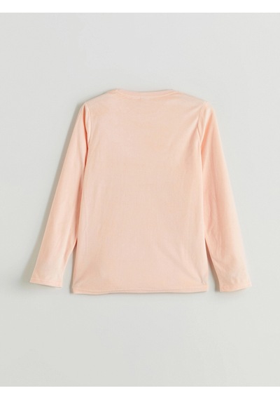 LC Waikiki Lcw Kids Pembe Bisiklet Yaka Kız Çocuk Pijama Takımı Peach