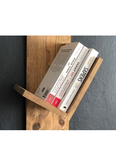 O&Awood Doğal Ahşap Kitaplık, Dekoratif Tasarım Ahşap Vintage Kitaplık, R (497955250)