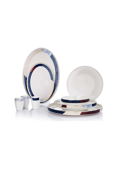 Schafer Adel Motif Yemek Takımı-56 Prç.-Platin