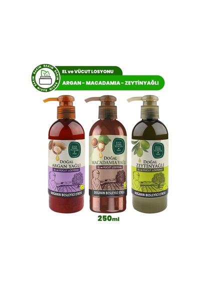 Eyüp Sabri Tuncer Argan + Macadamia + Zeytinyağlı El ve Vücut Losyonu 3 x 250 ML