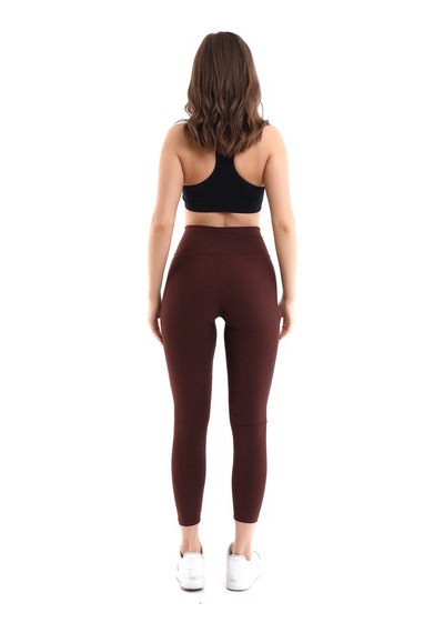 Winmoda34 Kadın Korse Tayt Push Up Yüksek Bel Geniş Kemer Kahve