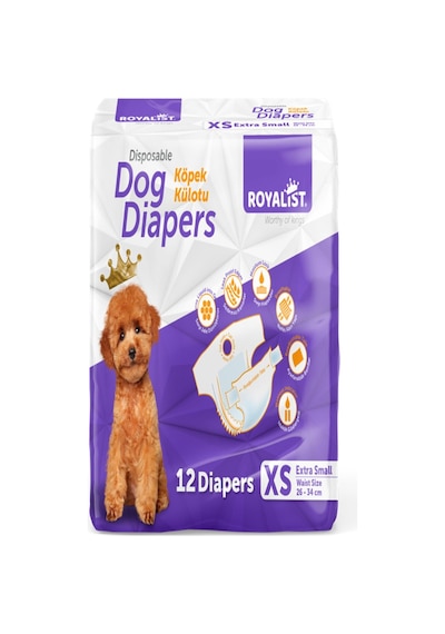 Köpek Külodu Xsmall 26-34cm 1-2 Kg Dog Diapers 12'li