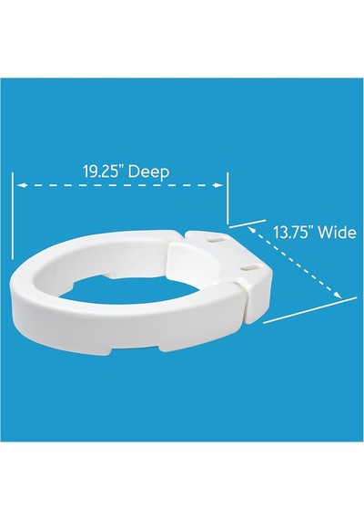 Carex Uzatılmış Menteşeli Klozet Kapağı Yükselticisi, Tuvalete 8 Cm Yükseklik Ekler, 136 Kg Ağırlık Kapasites Diğer