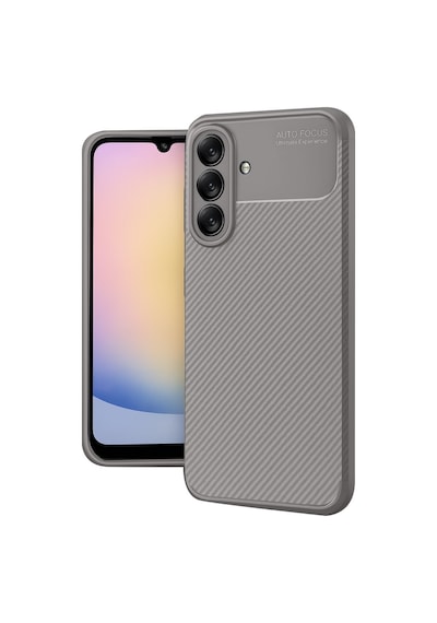 Coverzone Galaxy A37 İle Uyumlu Silikon Kılıf Kamera Korumalı Karbon Tpu Brimstone Ultra Slim Fit Delux Gri