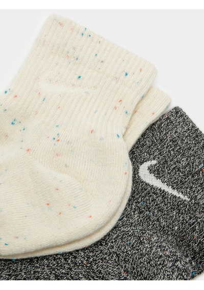 Nike Everyday Plus Cushioned Ankle Unisex Socks 2 Pr 2 Li Plus Yastıklı Pamuklu Soket Çorap Gri Krem Gri Melanj