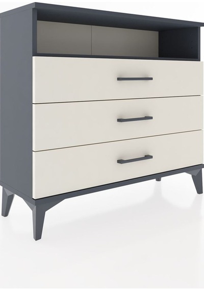 Arges Şifonyer Tek Raflı 3 Çekmeceli 88x30x80 Antrasit-aytaşı Antrasit