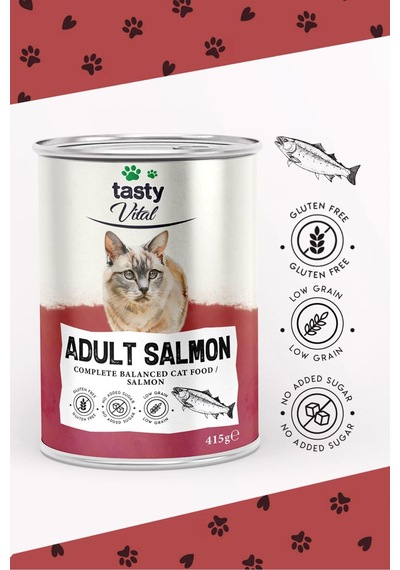 Somonlu Yetişkin Kedi Konservesi Pate Ve Yumuşak Formda 415 Gr