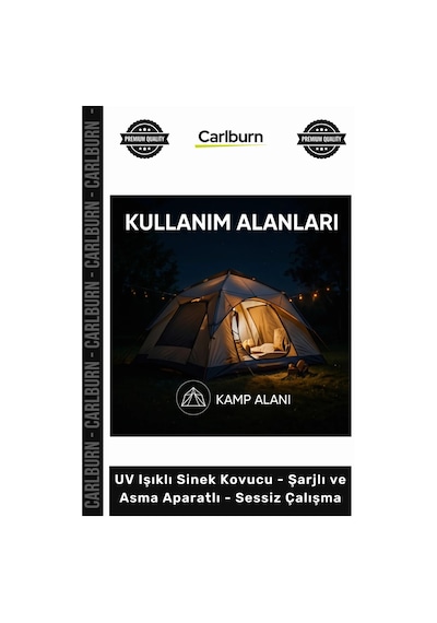 Özel Üretim Portatif Kamp Mor Işık Şarjlı Asma Aparatlı Sessiz Çalışma Uv Işıklı Sinek Kovucu
