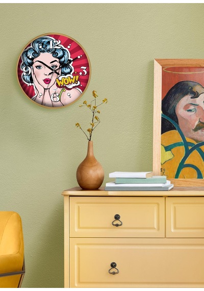 The Mia Popart Duvar Saati 30 Cm Çok Renkli