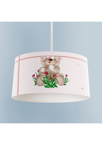 Mekta Home Bebek Ve Çocuk Odası Ayıcık Ve Çiçek Desenli Avize Renkli