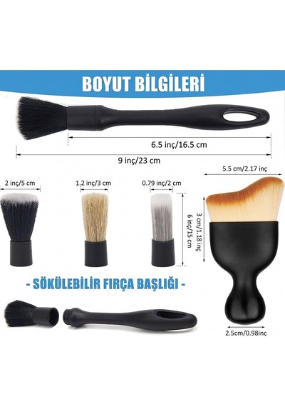 Sunup Sn-29167 Çok Fonksiyonlu 5'li Oto Detay Temizleme Fırça Seti