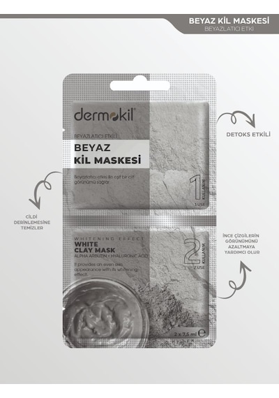 Dermokil Beyazlatıcı Etkili Beyaz Kil Maskesi 15 ML