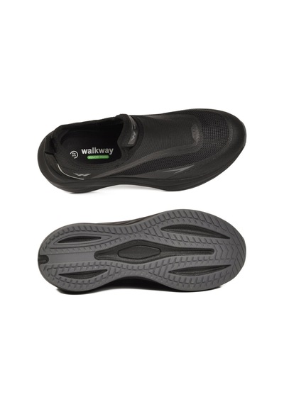 Walkway Siyah-koyu Gri Hafızalı Taban Hafif Esnek Unisex Spor Ayakkabı Eclipse G