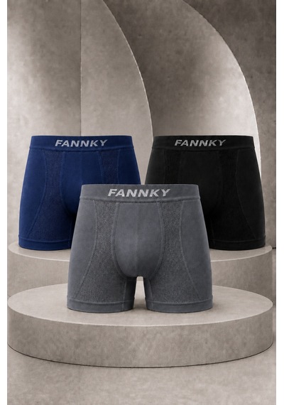 Fit Women Erkek Casual Comfort Günlük 3 Lü Boxer Çok Renkli
