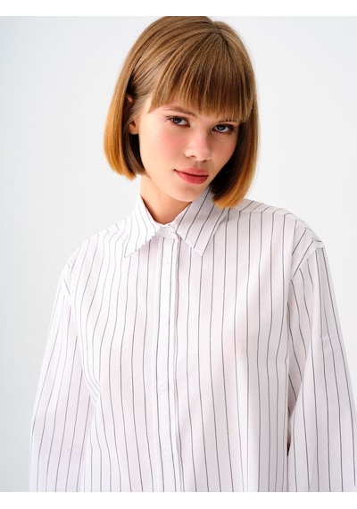 LOFT Loose Fit Kadın Gömlek U.kol Lf2037096 Q1.v1 Beyaz