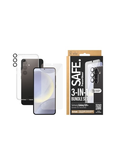 Safe. By Panzerglass Samsung Galaxy Uyumlu S24+ 3'lü Çerçeve Aparatlı Telefon Koruma Set