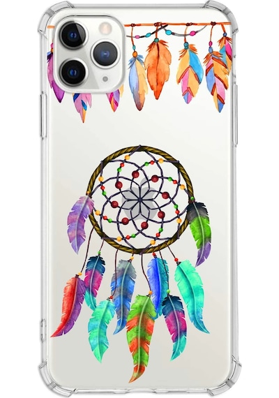 Prinrify Apple Uyumlu iPhone 11 Pro Max Nazar Boncuğu 6 Baskılı Şeffaf Köşe Korumalı Antişok Kılıf