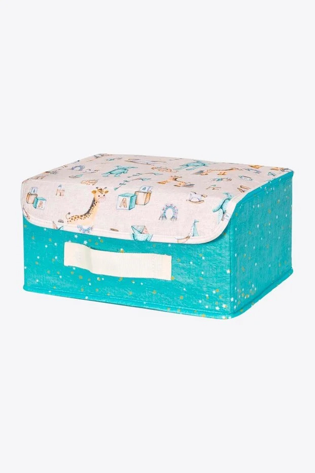 Tex Republic Baby Kapaklı Kutu - Bebek Odası Düzenleyici 30 X 22 X 15 Cm Mavi