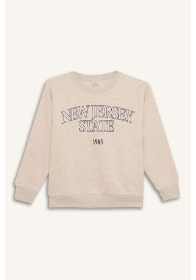 DeFacto Erkek Çocuk Bisiklet Yaka Baskılı Sweatshirt D6210A824CWBG277 DeFacto Erkek Çocuk Bisiklet Yaka Baskılı Sweatshirt D6210A824CWBG277