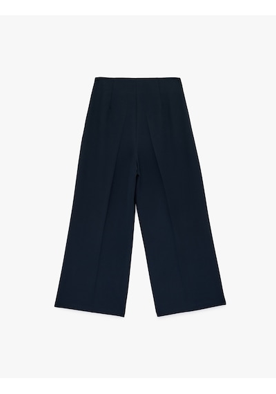 Koton Culotte Fit Kısa Geniş Paça Kumaş Pantolon Lacivert 6sak40235pw Lacivert