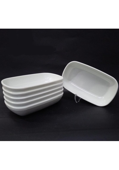 12 Adet Beyaz Melamin Kayık Tabak 13x8cm Miniboy Kahvaltı Tabağı Günübirlik Hesaplı Meze Çerez Sosluk