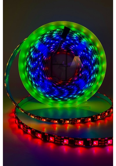12 Volt Ws2811 Argb Adreslenebilir Pixel Şerit Led Ip20 İç Mekan Magic Led 60 Ledli 5 Metre