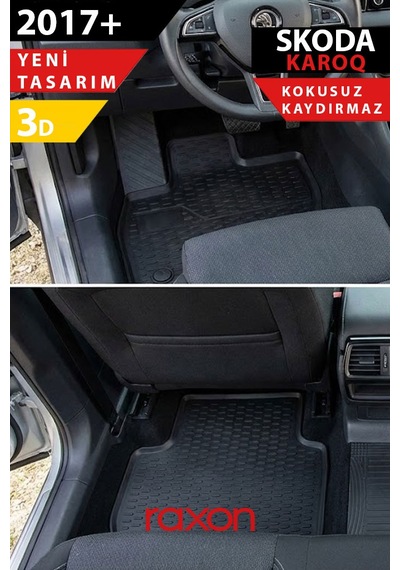 Skoda Karoq 2017+ 3d Havuzlu Paspas Tam Uyumlu Su Geçirmez, Kaymaz