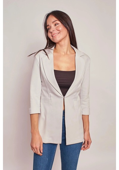 Kapri Truvakar Kol Süs Cepli Kopçalı Ofis Blazer Likralı Blazer Kumaş Ceket-açık Gri Açık Gri Kapri Truvakar Kol Süs Cepli Kopçalı Ofis Blazer Likralı Blazer Kumaş Ceket-açık Gri Açık Gri