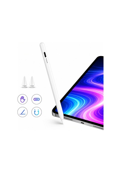 İpad 11. Nesil A16 11 İnç İle Uyumlu Notepen Gen3 Stylus Kalem Avuç İçi Algılama Eğim Destekli Beyaz