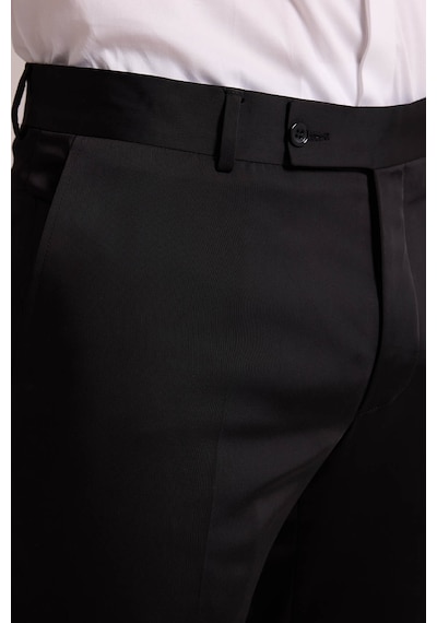 Ysf Erkek Siyah Slim Fit Kırlangıç Yaka Desenli Damatlık