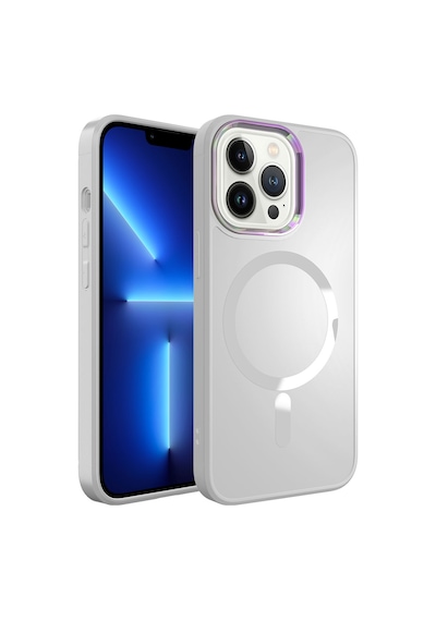Apple Uyumlu iPhone 13 Pro Max Uyumlu Magsafe Wireless Şarj Özellikli Zore Stil Kılıf-beyaz Beyaz -