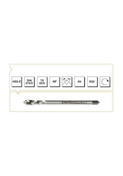 Makina Takım M18x2 Hss-e Dın 374/c Metrik İnce Vidalı Helis Kanallı Makina Kılavuzu-mte B00105790612