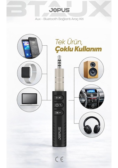 Bluetooth Aux Araç Kiti Bluetooth 5.0 Hd Ses Kalitesi Kesintisiz Bağlantı, Jps-araç-kiti