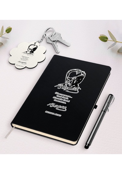Kişiye Özel Atatürk Öğretmen Siyah Defter Kalem Ve Anahtarlık Hed N11.63