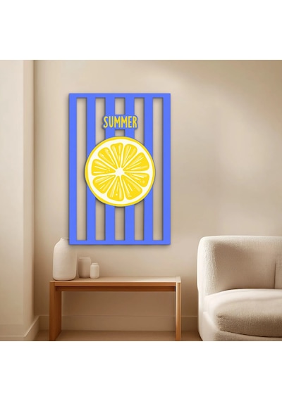 Summer Limon Dilimi - Metal Tablo - Dec0343 64 X 95 Cm Çok Renkli