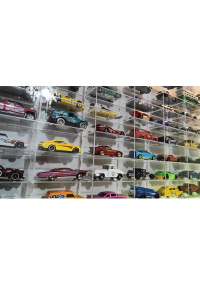 1/64 Ölçekli Kapaklı Şeffaf 49lu Koleksiyon Araba Rafı Araç Standı Klasik Model Pleksi Akrilik