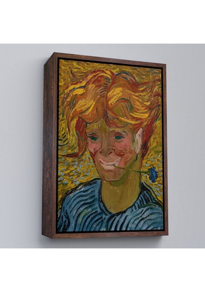 Çerçeveli Vincent Van Gogh - Mavi Kantaronlu Delikanlı Tablo - Young St. John's Wort-7477