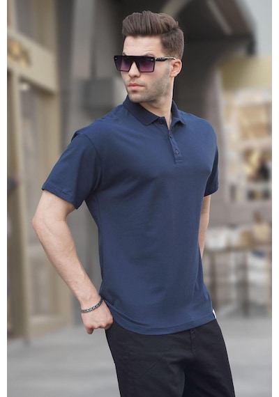 Madmext Lacivert Polo Yaka Basic Erkek Tişört 6126-lacivert Lacivert