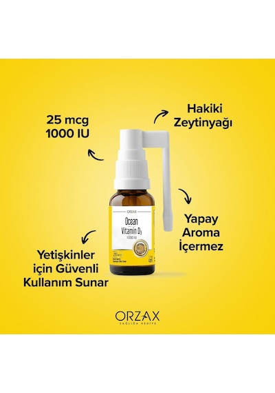 Ocean Vitamin D3 1000 Iu Sprey 20ml Ve Ocean Methyl B12 5 Ml Dilaltı Sprey / 30 Doz