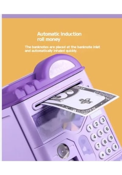 Tr Kuromi Elektronik Atm Kumbara, Şifreli Ve Parmak İzi Korumalı, Müzikli, Mor
