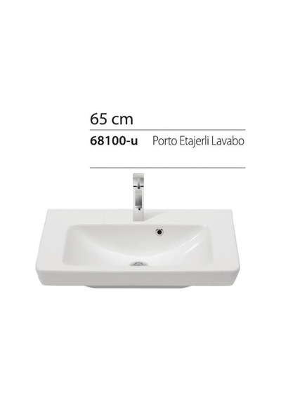 Turkuaz Seramik Cerastyle Porto Dar Lavabo 65CM Sifonsuz
