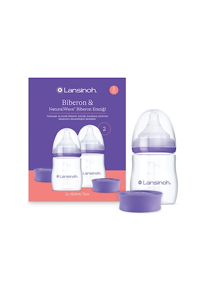 Lansinoh® 2 X 160 ML Biberon ve NaturalWave® Biberon Emziği (1 Ay+)
